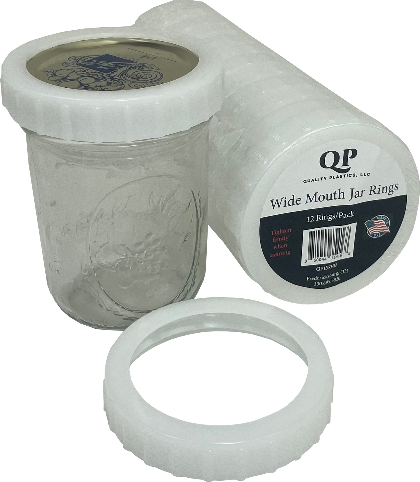 Plastic Canning Jar Ring - Regular Mouth/Wide Mouth Jar Size - 12 pack