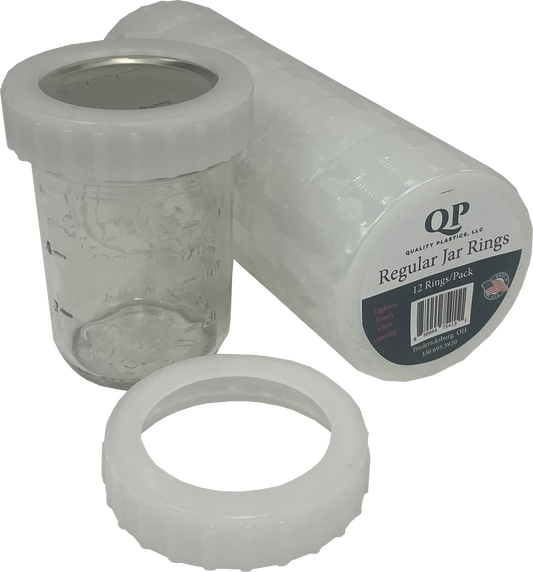 Plastic Canning Jar Ring - Regular Mouth/Wide Mouth Jar Size - 12 pack